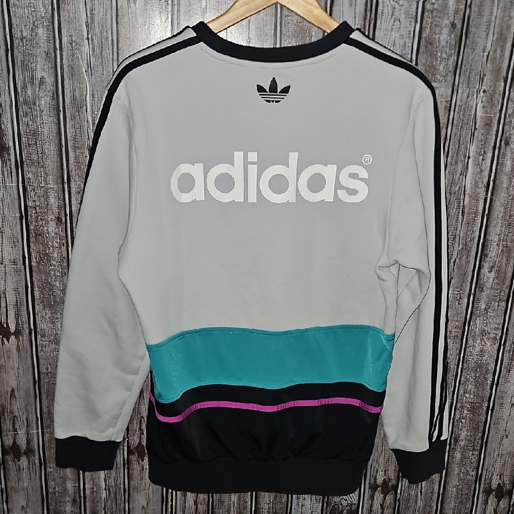 Adidas Gray and Turquoise Crewneck - Picture 6 of 9